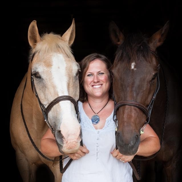 Amy Krueger with her two horses